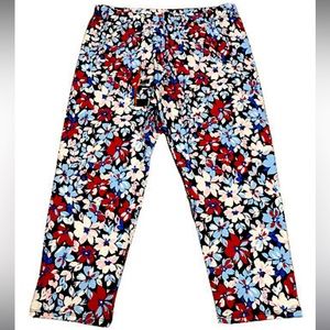 NOBO Red White Blue Floral Leggings Size L 11-13